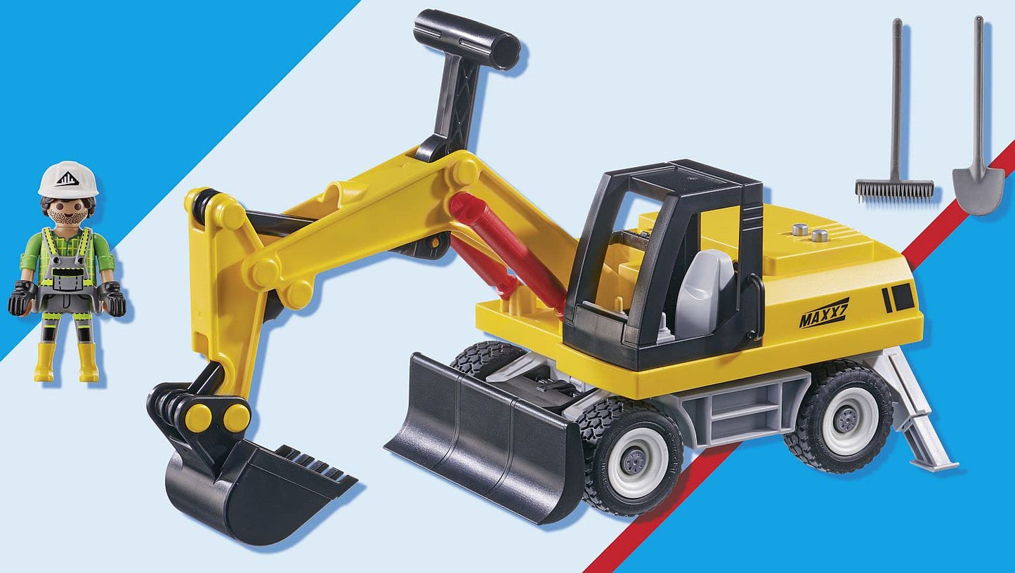 PLAYMOBIL Road Construction Site Toy Child Construction Site Play Set Toy for Children from 4 Years 71751