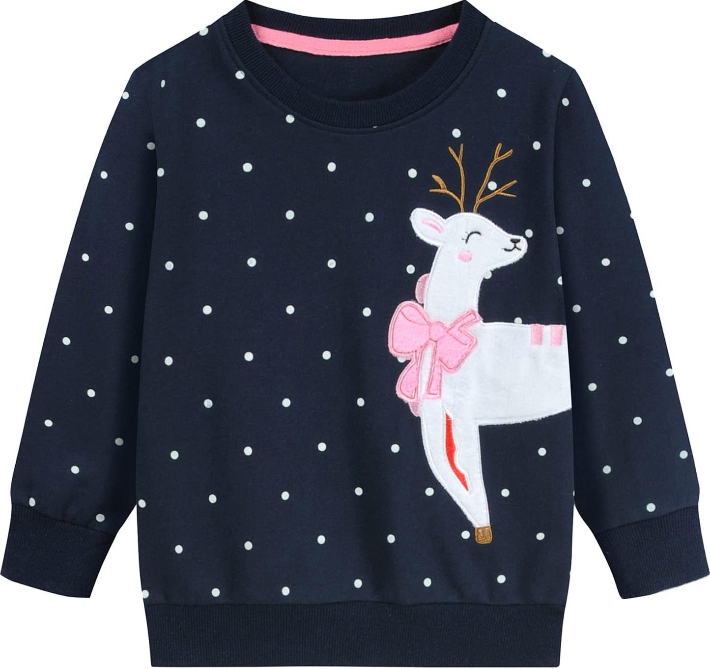 EULLA Kinder Mädchen Jungen Weihnacht Pullover Sweatshirt Weihnachtsoutfit Weihnachtspuli Christmas Xmas Rentier Weihnachtsmann Weihnachtskleidung 92 98 104 110 116 122