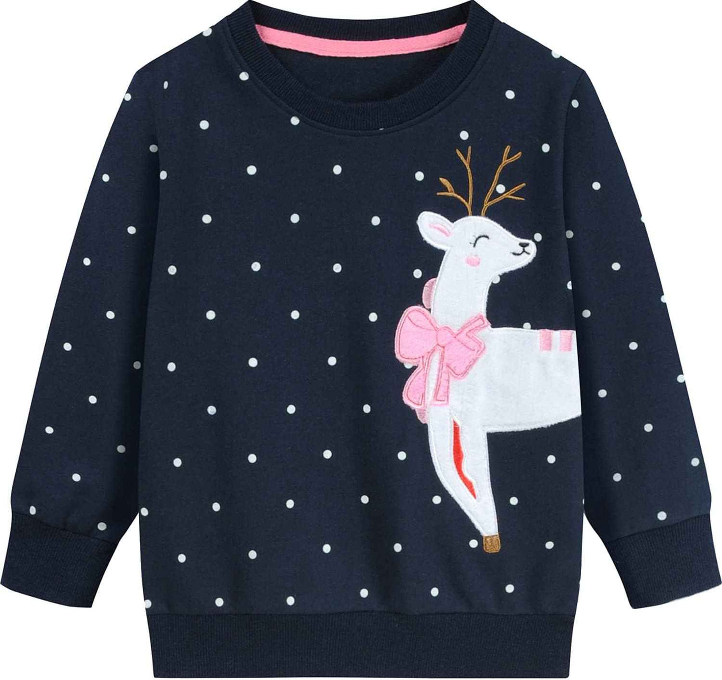 EULLA Kinder Mädchen Jungen Weihnacht Pullover Sweatshirt Weihnachtsoutfit Weihnachtspuli Christmas Xmas Rentier Weihnachtsmann Weihnachtskleidung 92 98 104 110 116 122
