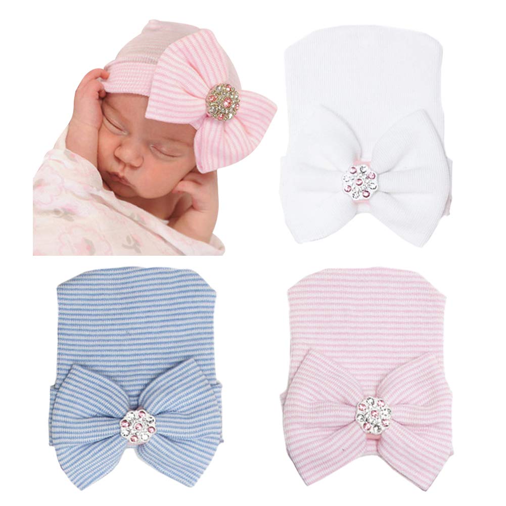 DRESHOW Neugeborenes Baby Mütze Hut und Handschuhe Set Beanie Bekleidung Unisex Infant Hut Kindergarten Mütze Baby Jungen Mädchen 0-6 Monate