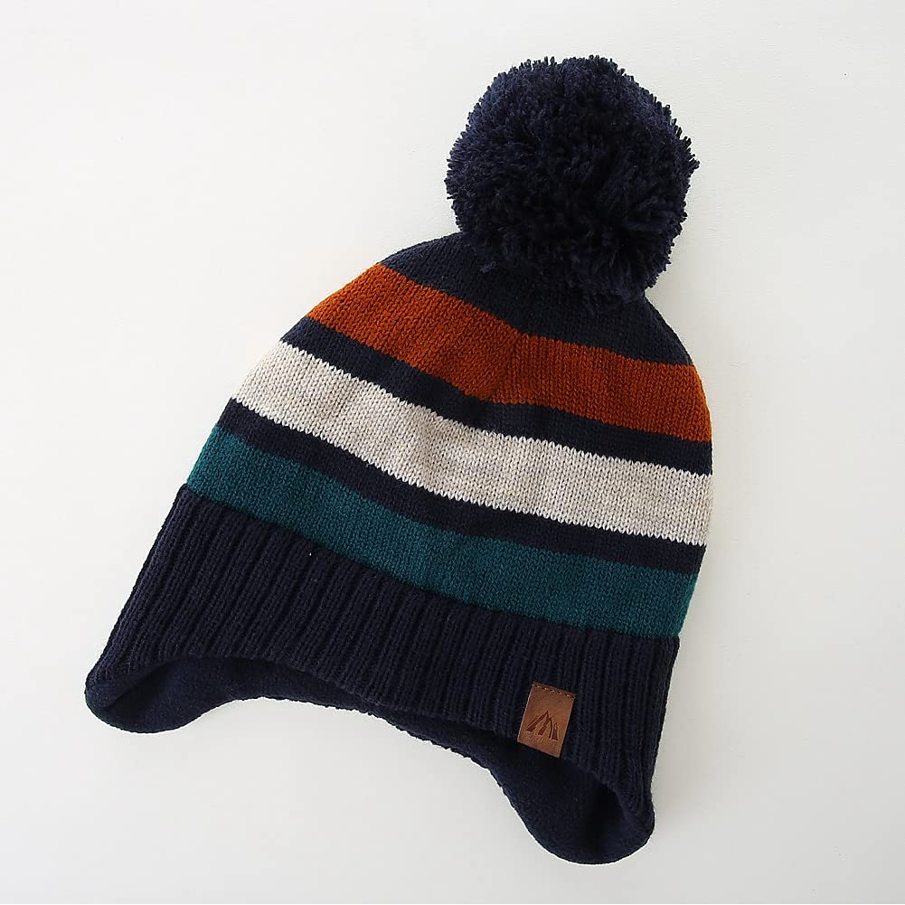 AHAHA Girls' Winter Hat, Earflap Beanie, Pompom Knitted Hats