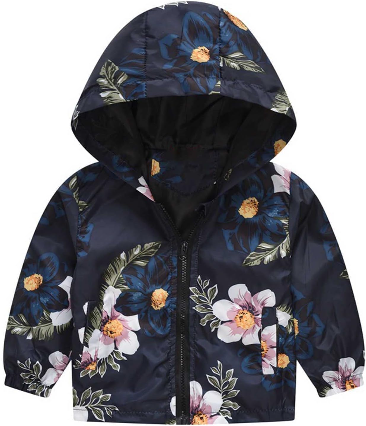 KQIVAM Children's Rain Jacket Transition Jacket Waterproof Outdoor Jacket Windproof with Hood Waterproof Jacket for Children Unisex Rainwear for Girls and Boys