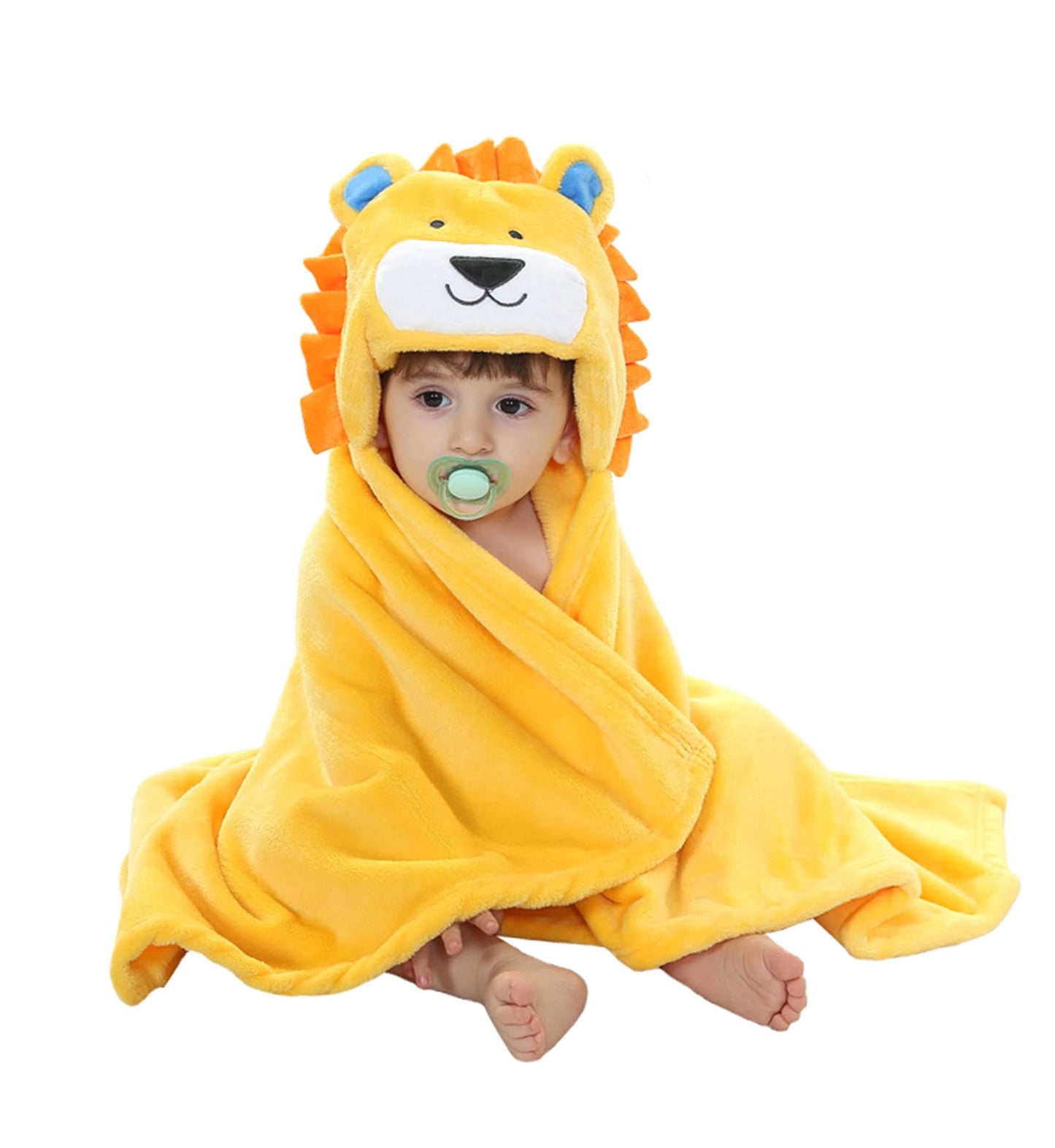 Doladola Baby Decke Babys Tier Design,Flanell Kinder Decke Kapuzenhandtuch für Mädchen und Jungen,Baby Kapuze Badeponcho Kinder Warm(gelbe Ente)