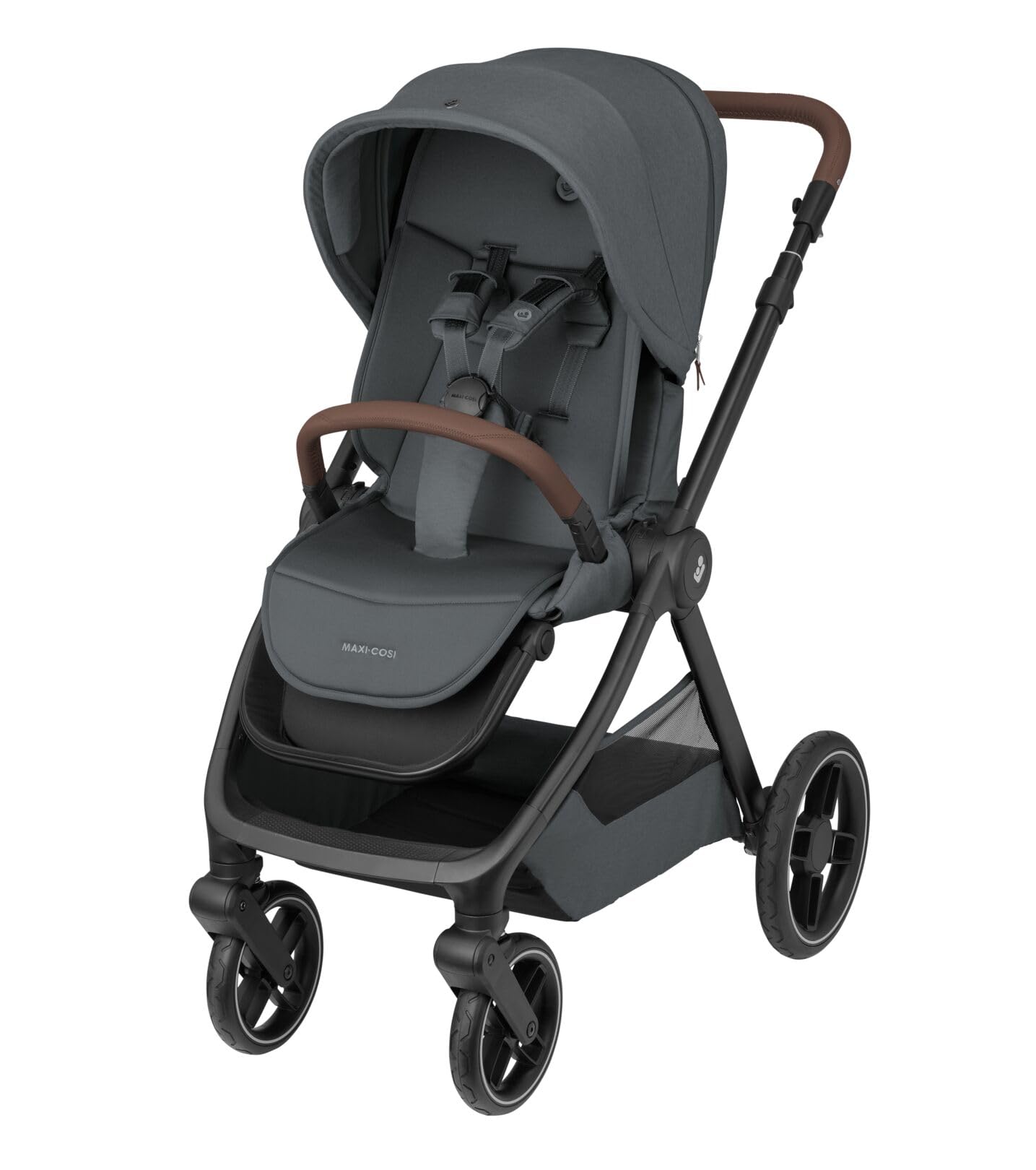 Maxi-Cosi Oxford Plus Baby Stroller 2 in 1 Set with Carrycot 0-4 Years 0-22kg Compact Folding Soft Suspension 3 Reclining Positions 10kg Storage Basket Twillic Graphite