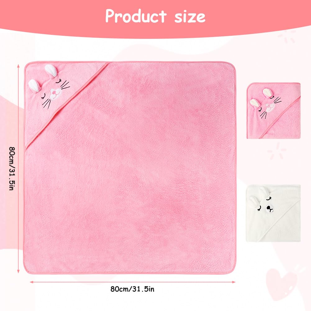 Aolso Hooded Towel Baby, 80 x 80 cm Baby Towel Hood, Baby Wash Cloth, Coral Fleece Baby Towel with Hood for Newborns, Soft and Super Absorbent, Unisex (Grey Elephant)