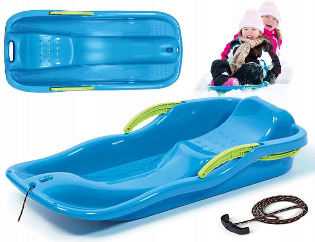 Schlitten Bob Schlitten Kinderbob Rodel Kinderschlitten mit Bremsen inkl. Zugseil Rutscher Rodelschlitten 79cm Race S Kunststoffrodel