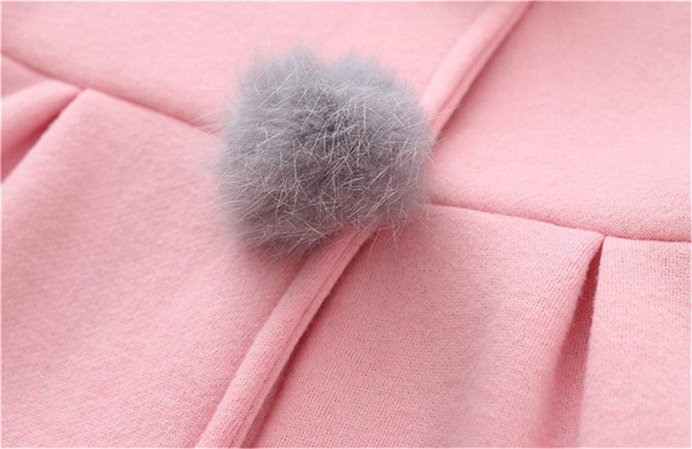 EDOTON Baby Girls' Cotton Coats Spring Autumn Winter Jackets with Hair Balls Rabbit Ear Toddler Warm Clothing