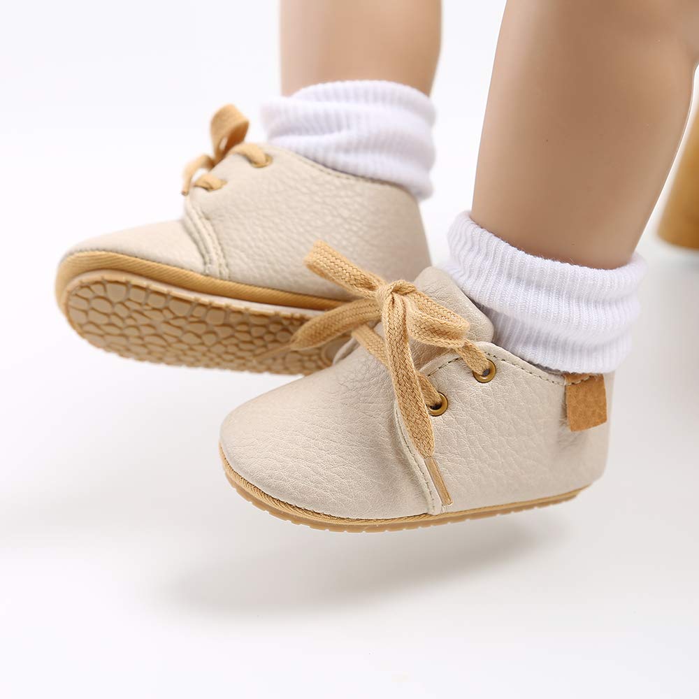LACOFIA Baby Boy Girl First Walking Shoes Non-Slip Laces Crawling Shoes First Baby Shoes