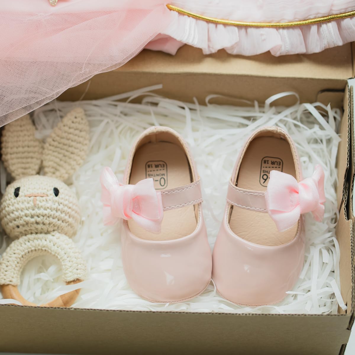 Sonsage Infant Baby Mädchen Bowknot Mary Jane Kleinkind weich Anti-Rutsch-Sohle Prinzessin Hochzeit Kleid erste Walking Flats Prewalker Neugeborenen Ballett Schuhe