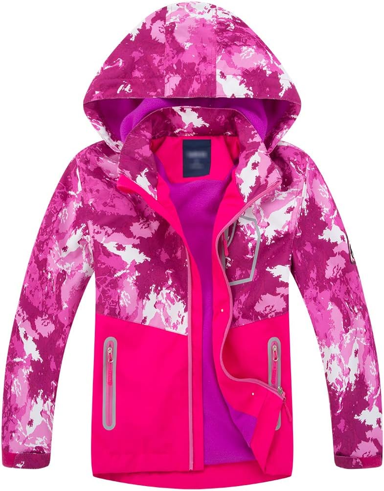LAUSONS Children's Lined Jacket, Boys' Transition Jackets for Boys, Softshell Jackets with Camouflage Pattern