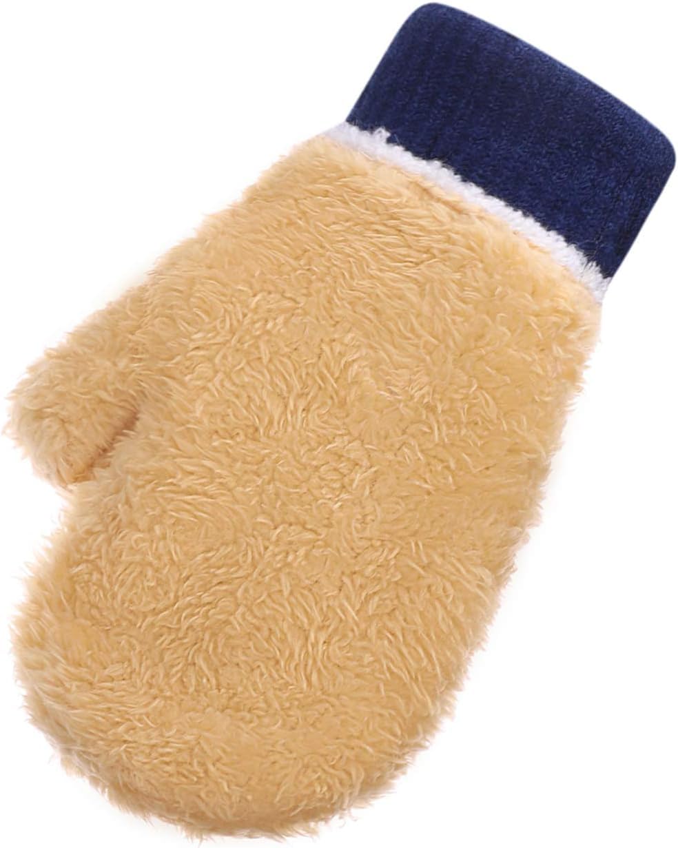 0-3 Jahre Baby Winter Handschuhe Kinder Gestrickte Fäustlinge Warme Fleece Gefütterte Handschuhe Fausthandschuh mit Schnur Outdoor Weich Winterhandschuhe Skihandschuhe Handwärmer für Jungen Mädchen