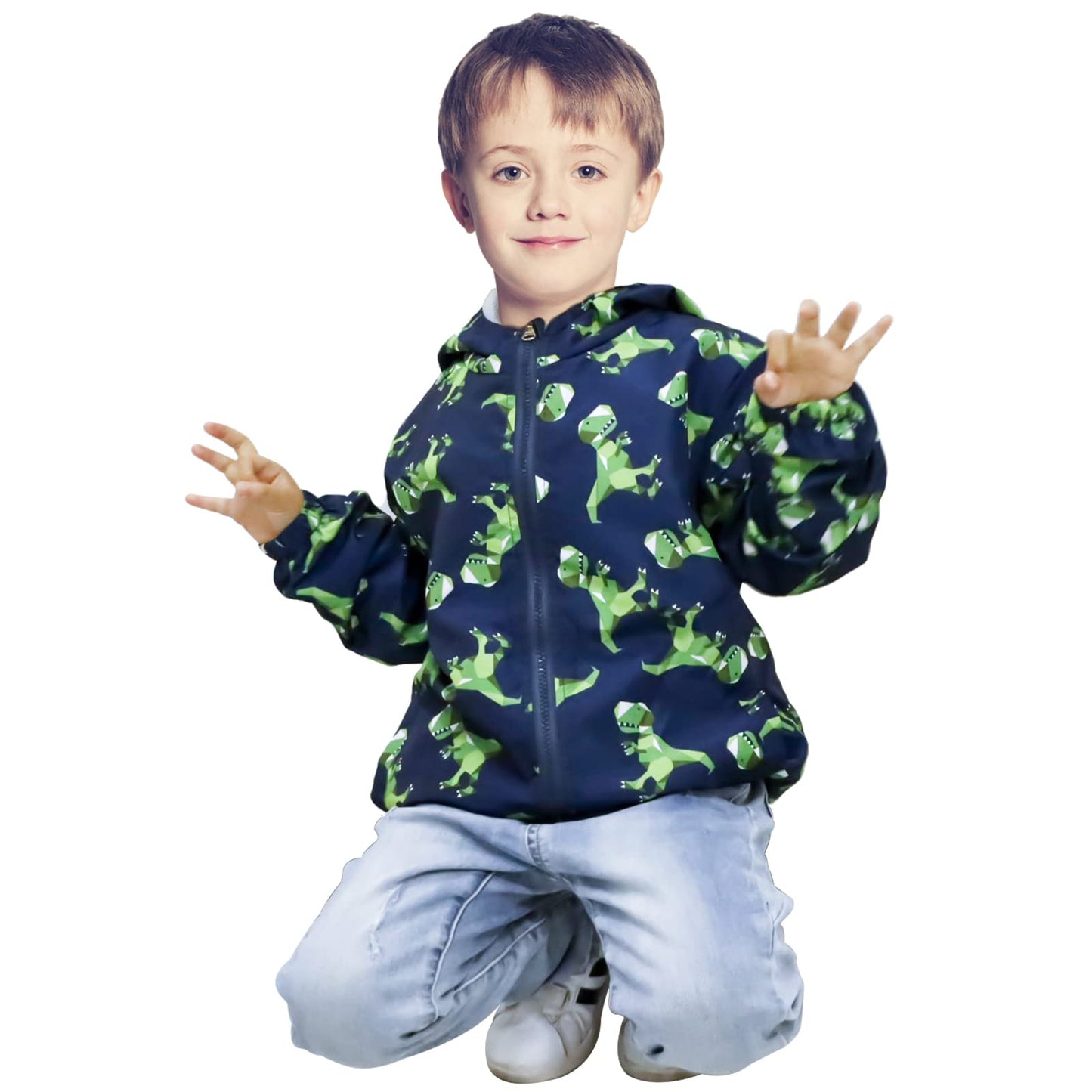 JinBei Jacke Baby Junge Kinder Jacken Kapuzen Sweatjacke Kapuzenjacke Cartoon Aufdruck Jungen Winddicht Mantel Windjacke Übergangsjack Frühling Herbst Outwear Softshelljacke 1-7 Jahre