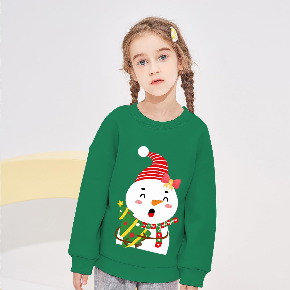 EULLA Kinder Mädchen Jungen Weihnacht Pullover Sweatshirt Weihnachtsoutfit Weihnachtspuli Christmas Xmas Rentier Weihnachtsmann Weihnachtskleidung 92 98 104 110 116 122