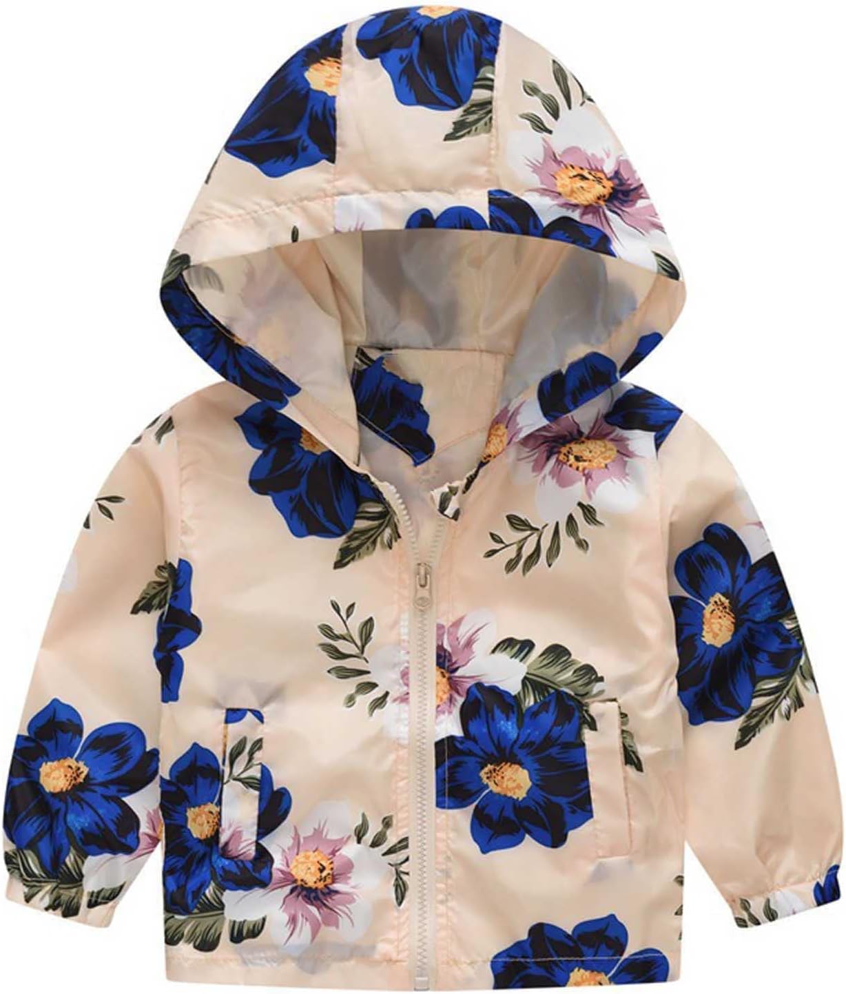 KQIVAM Children's Rain Jacket Transition Jacket Waterproof Outdoor Jacket Windproof with Hood Waterproof Jacket for Children Unisex Rainwear for Girls and Boys