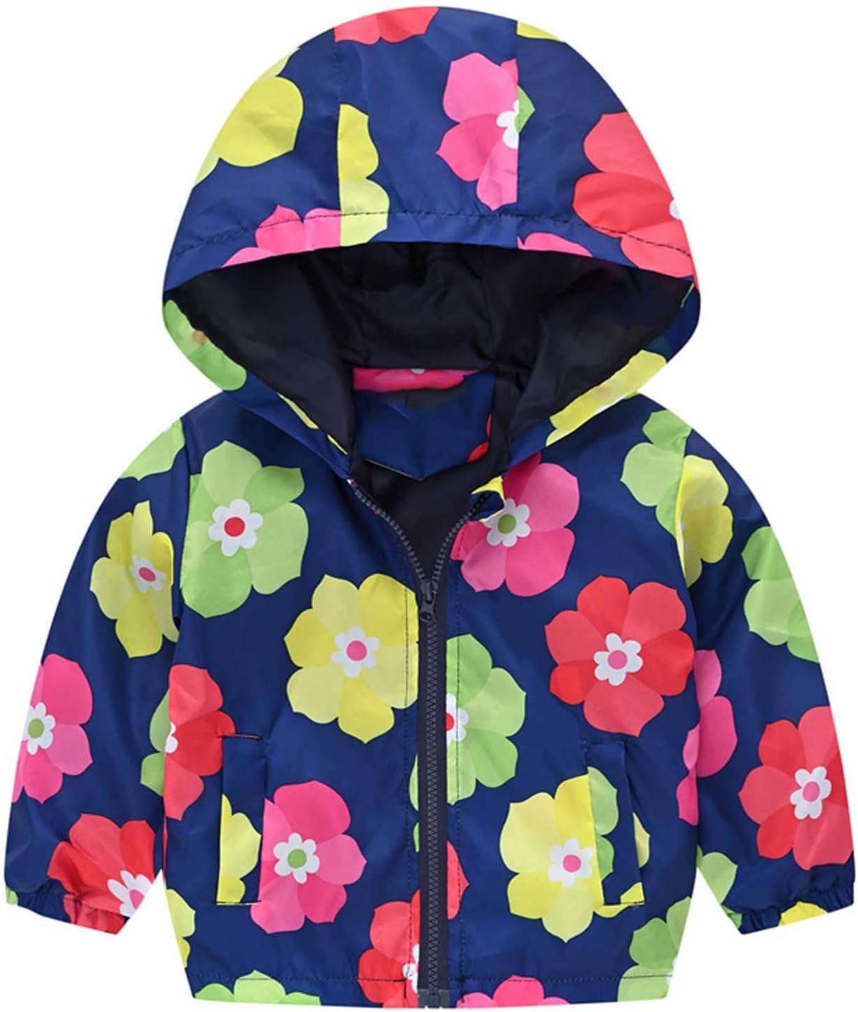 KQIVAM Children's Rain Jacket Transition Jacket Waterproof Outdoor Jacket Windproof with Hood Waterproof Jacket for Children Unisex Rainwear for Girls and Boys