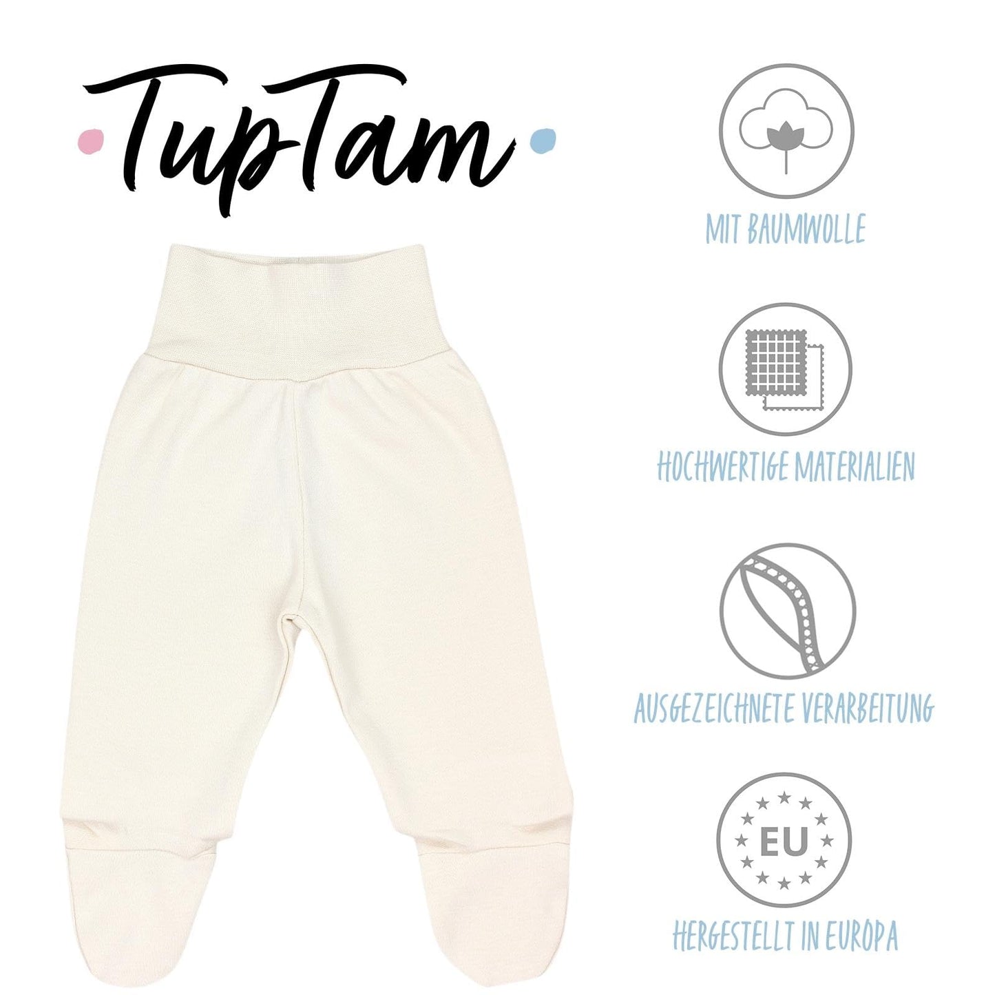 TupTam Baby Girl’s Romper suit with feet, pack of 3