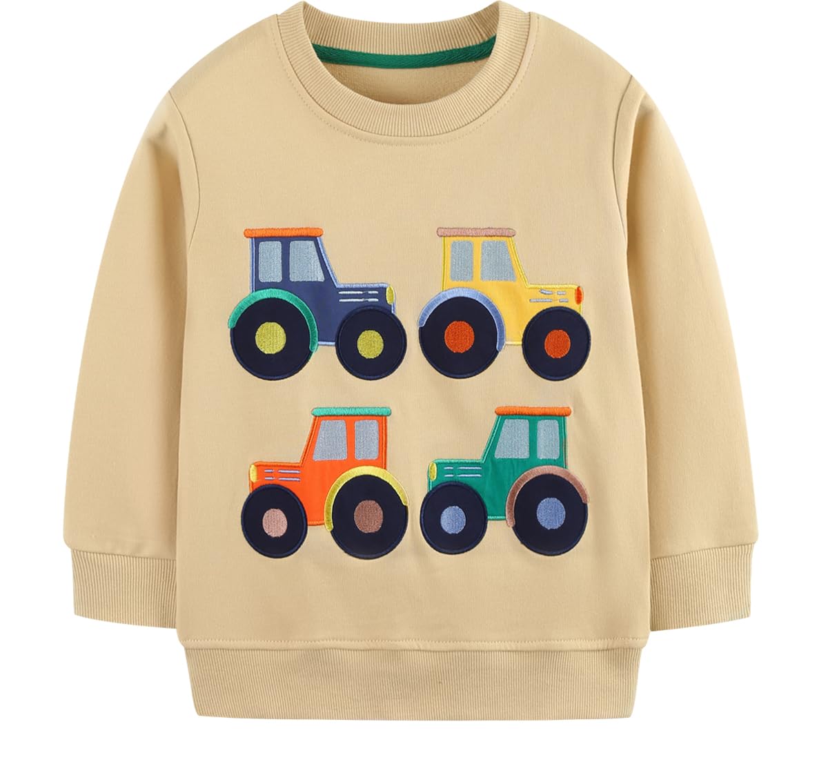EULLA Children's Boys' Pullover Sweatshirt Long Sleeve Cotton Dinosaur Excavator Tractor Planets Winter Tops 1-7 Years 92 98 104 110 116 122