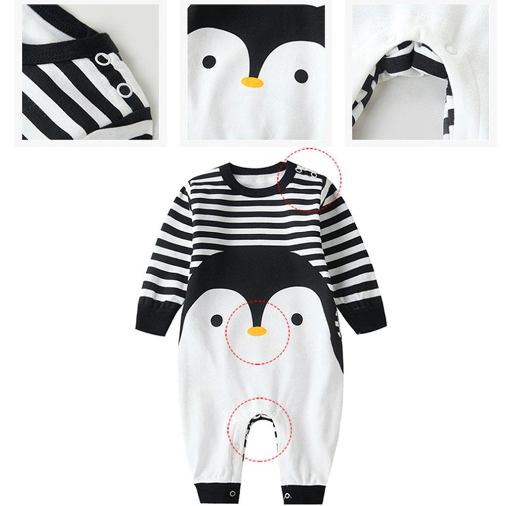 Babyschlafanzug Jungen Strampler, Baumwolle Einteiler mit Druckknöpfen - Atmungsaktiv Langlebig Weich - Ideal zum Spielen Schlafen 0-3 Monate