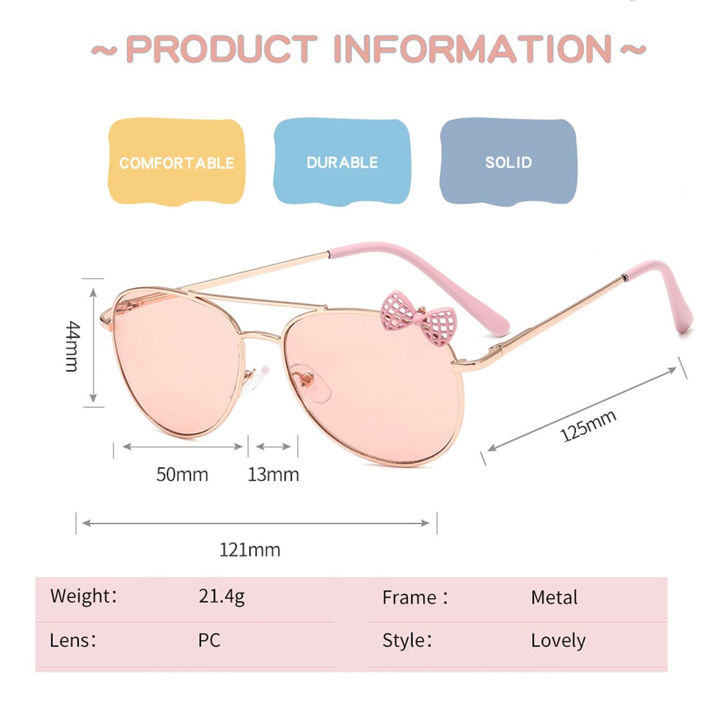 Hifot Sonnenbrille Kinder für Mädchen, Kinder Pilotenbrille mit Edelstahl Metall Gestel Kleinkind Sonnenbrille Kinder Sonnenbrillen 3-12jahre