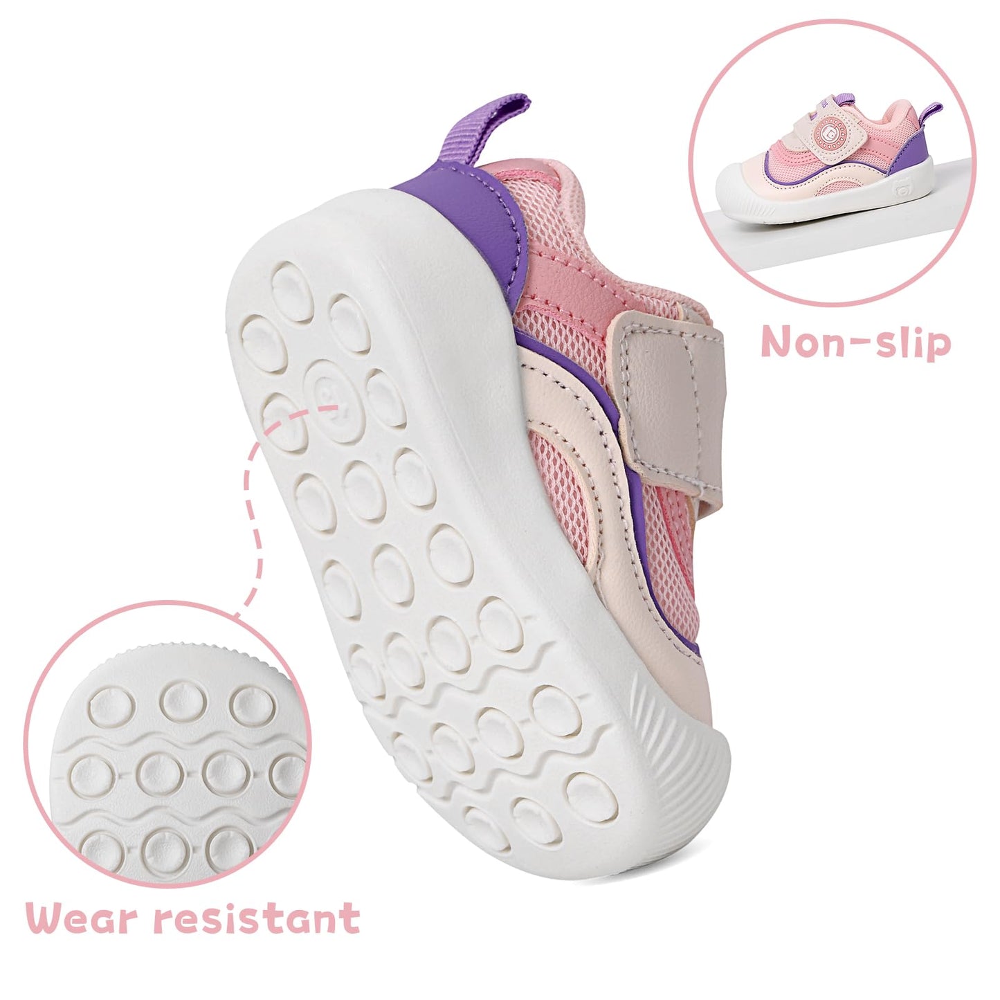 MASOCIO Lauflernschuhe Baby Schuhe Junge Mädchen Babyschuhe Weich Flach Gummi Anti-Rutsch