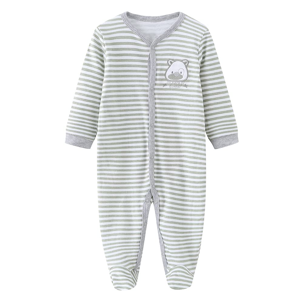 Chamie Baby Rompers Long Sleeve Cotton Rompers 0-3m/3-6m/6-9m/9-12m