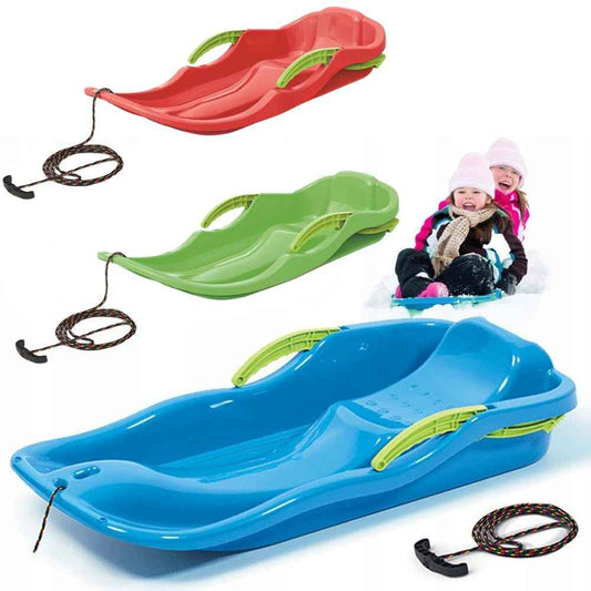 Schlitten Bob Schlitten Kinderbob Rodel Kinderschlitten mit Bremsen inkl. Zugseil Rutscher Rodelschlitten 79cm Race S Kunststoffrodel