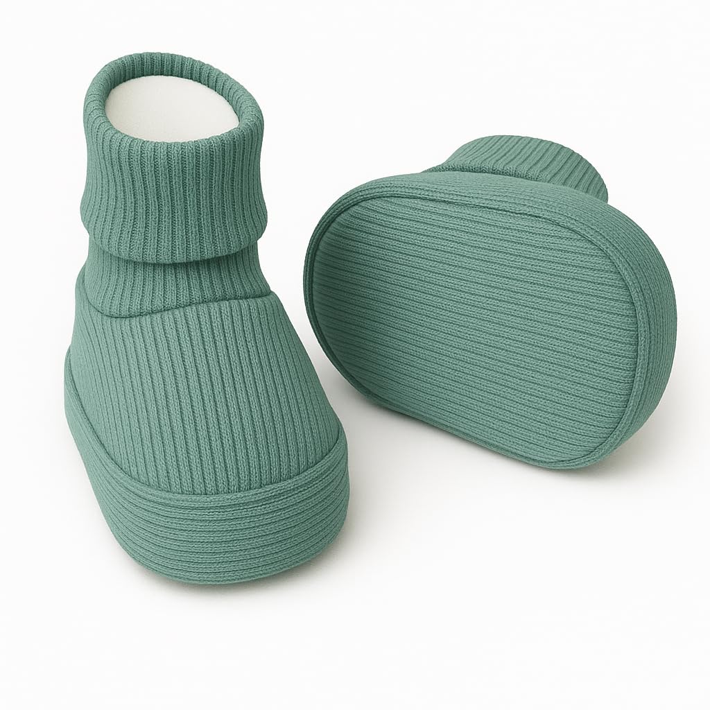 Generisch Baby Krabbel- Hausschuhe - Schuhe Neugeborene - Baumwolle - Diverse Farben - Mädchen - Jungs