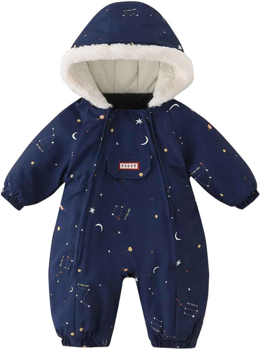 JiAmy Baby Winter Jumpsuit, Baby Boys Girls Winter Romper Newborn Warm Jumpsuit Toddler Windproof and Thick Jumpsuit for 0-24 Months