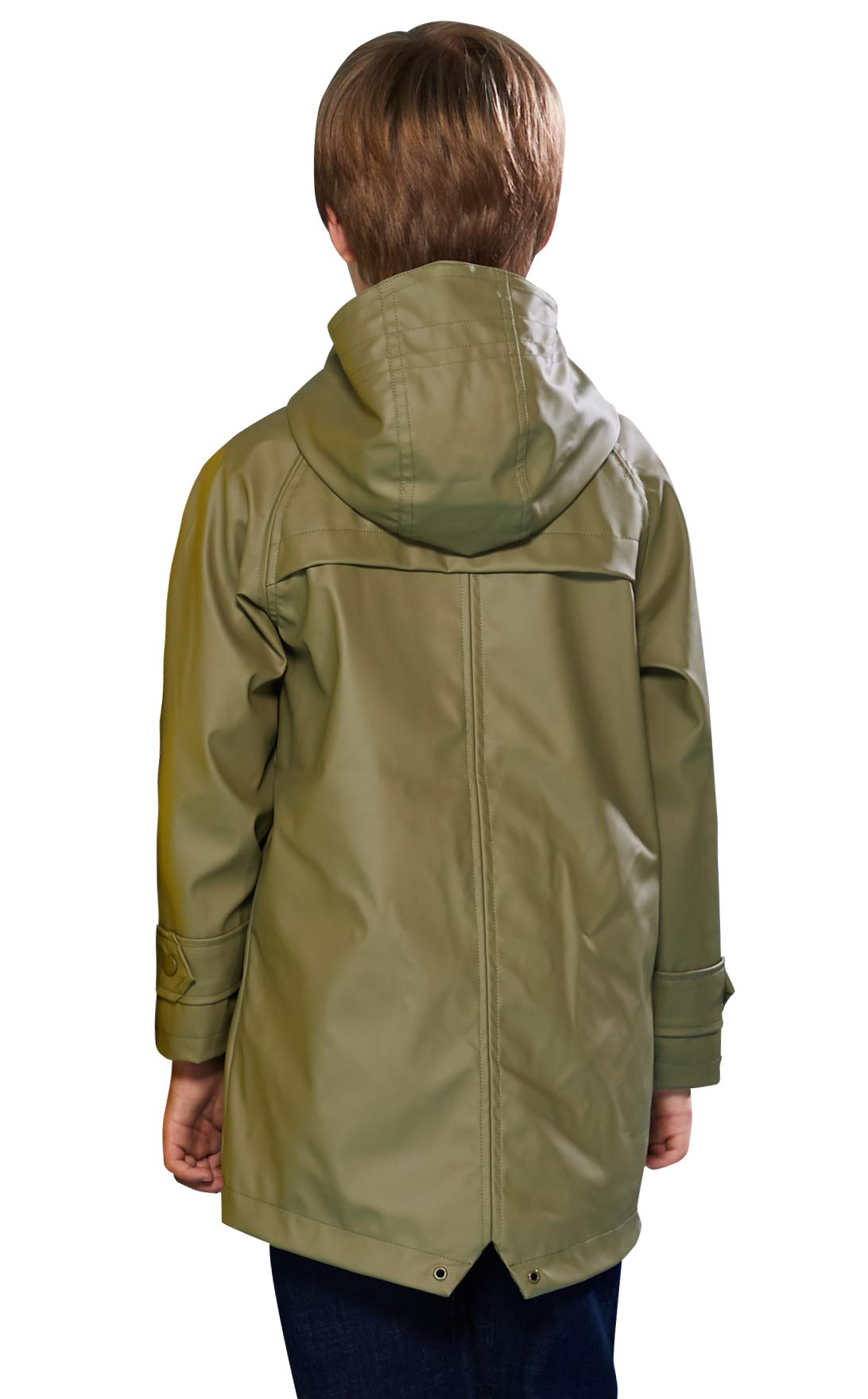 SOLOCOTE Kinder Regenjacke mit Kapuze gefüttert Gummi Regenmäntel für Mädchen Jungen Wasserdicht Winddicht Größe