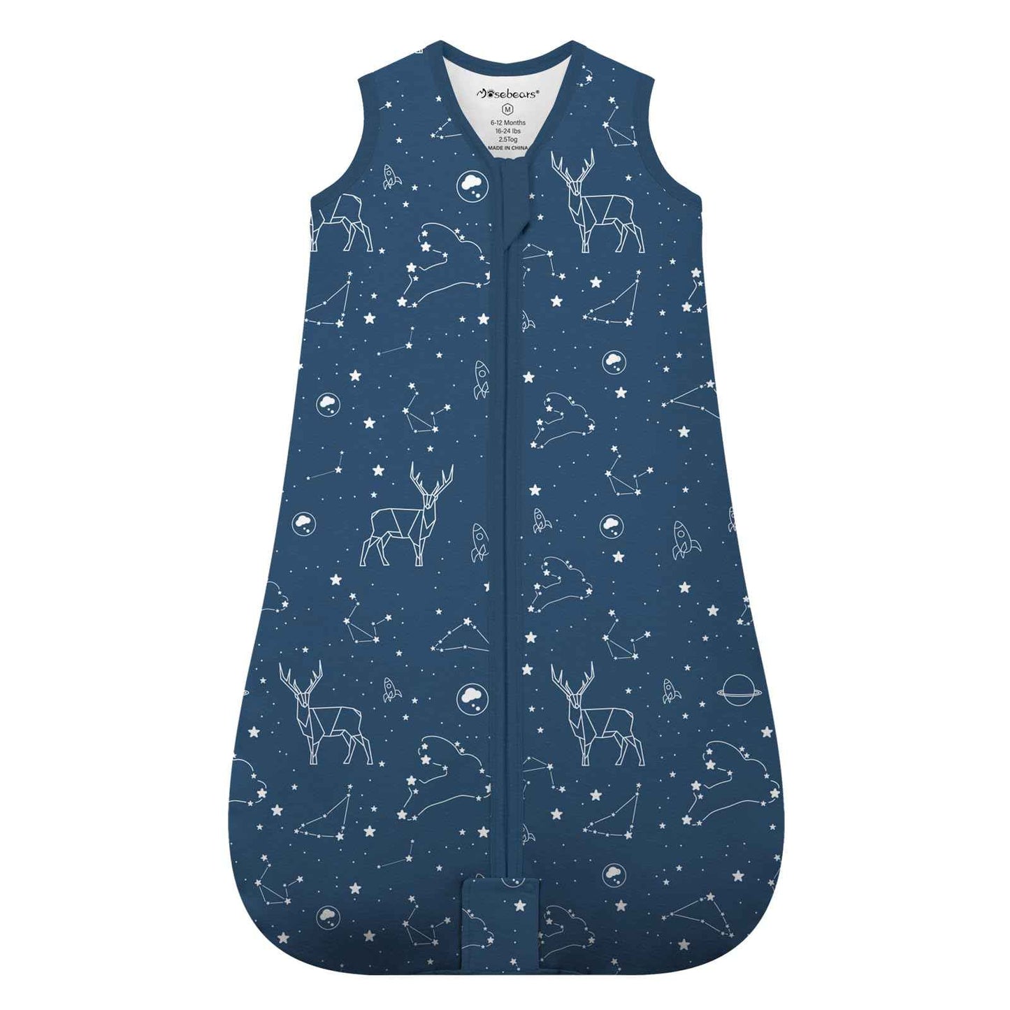 Mosebears Baby Sleeping Bag Winter 2.5 Tog, 100% Cotton Baby Winter Sleeping Bag for Babies 0-24 Months, M (6-12 Months)