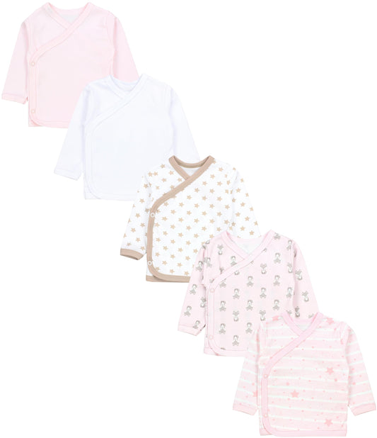 TupTam Baby Mädchen Langarm Wickelshirt Baumwolle 5er Set