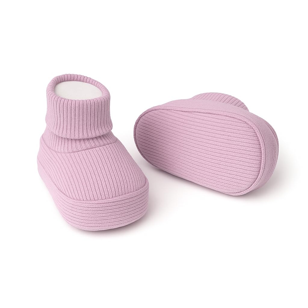 Generisch Baby Krabbel- Hausschuhe - Schuhe Neugeborene - Baumwolle - Diverse Farben - Mädchen - Jungs