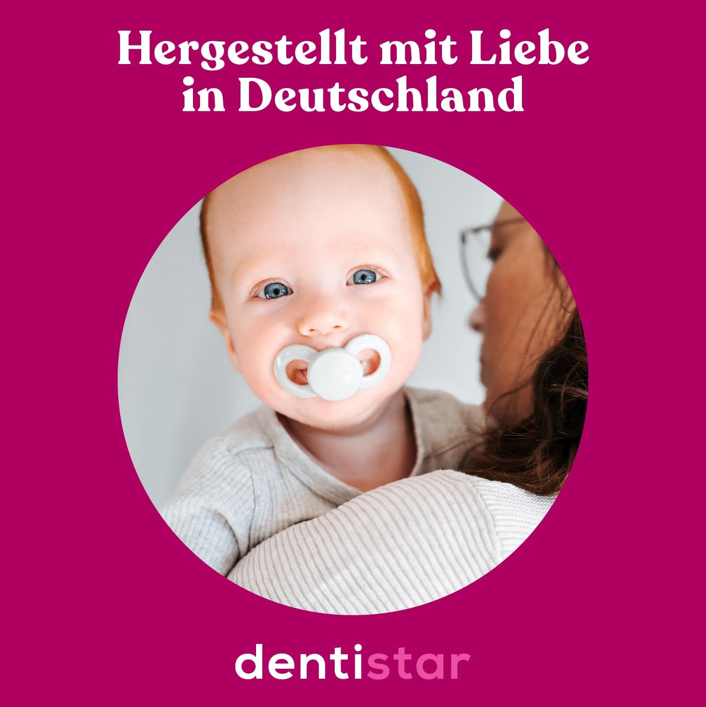 Dentistar Beißring 2er-Set – Teether für Babys & Kleinkinder ab 3 Monate – Baby Beißring mit Griff aus weichem Material zur Zahnungshilfe & Massage – Made in Germany – Pink & Lila