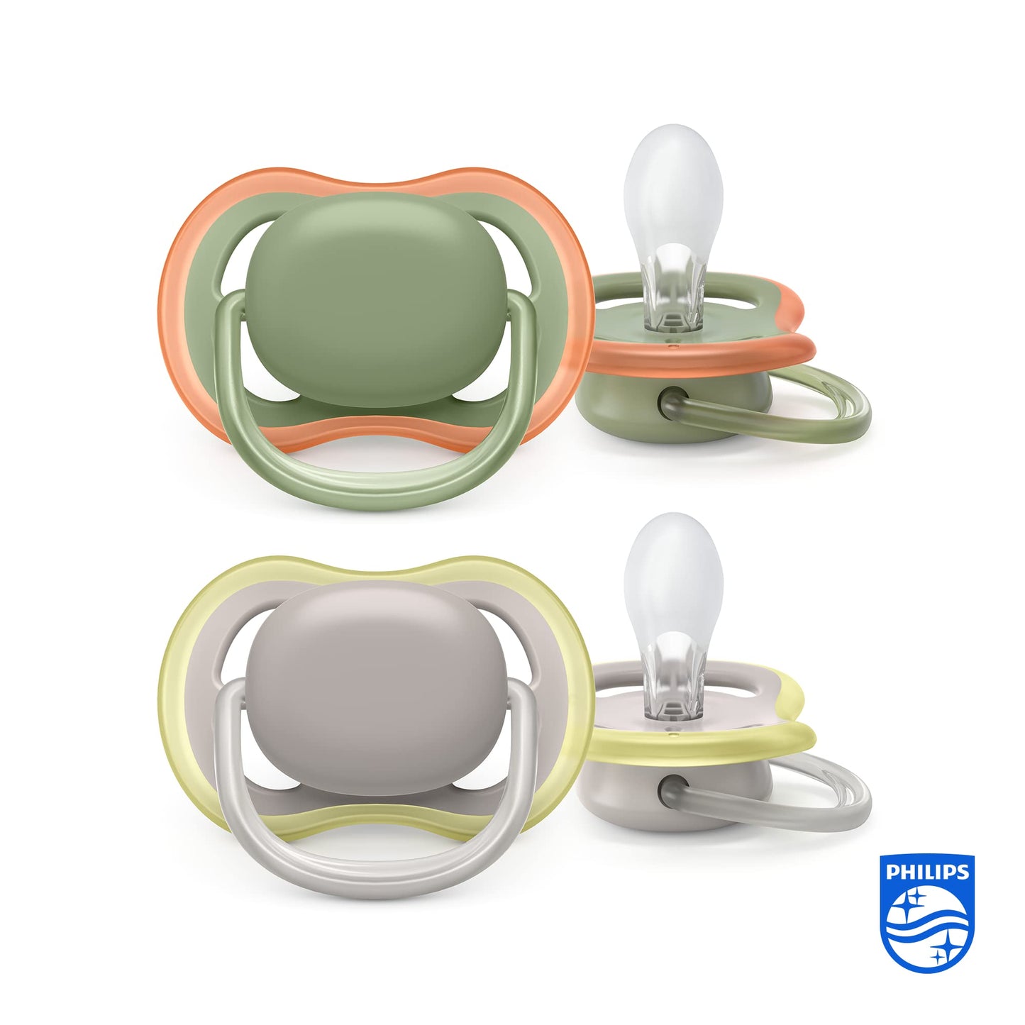 Philips Avent ultra air Schnuller - 4er Pack, BPA-freier, atmungsaktiver Schnuller für Babys von 6-18 Monaten, inklusive Transport- und Sterilisationsbox, Schildkröte/Wal (Modell SCF085/66) - Meloni2