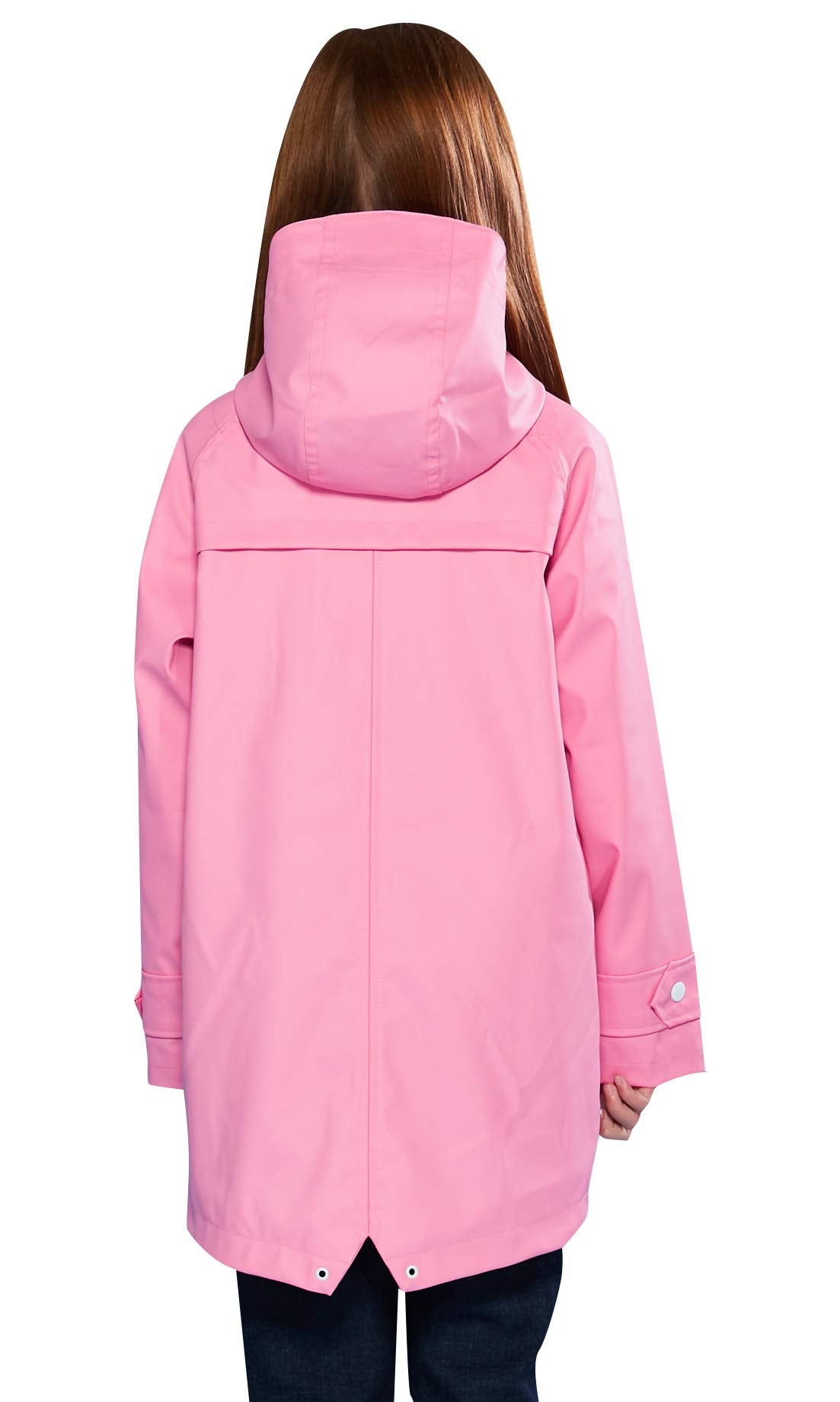 SOLOCOTE Kinder Regenjacke mit Kapuze gefüttert Gummi Regenmäntel für Mädchen Jungen Wasserdicht Winddicht Größe