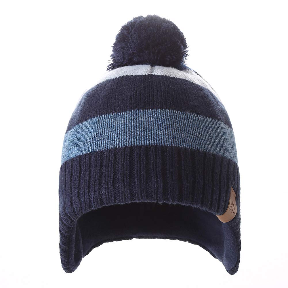 AHAHA Girls' Winter Hat, Earflap Beanie, Pompom Knitted Hats