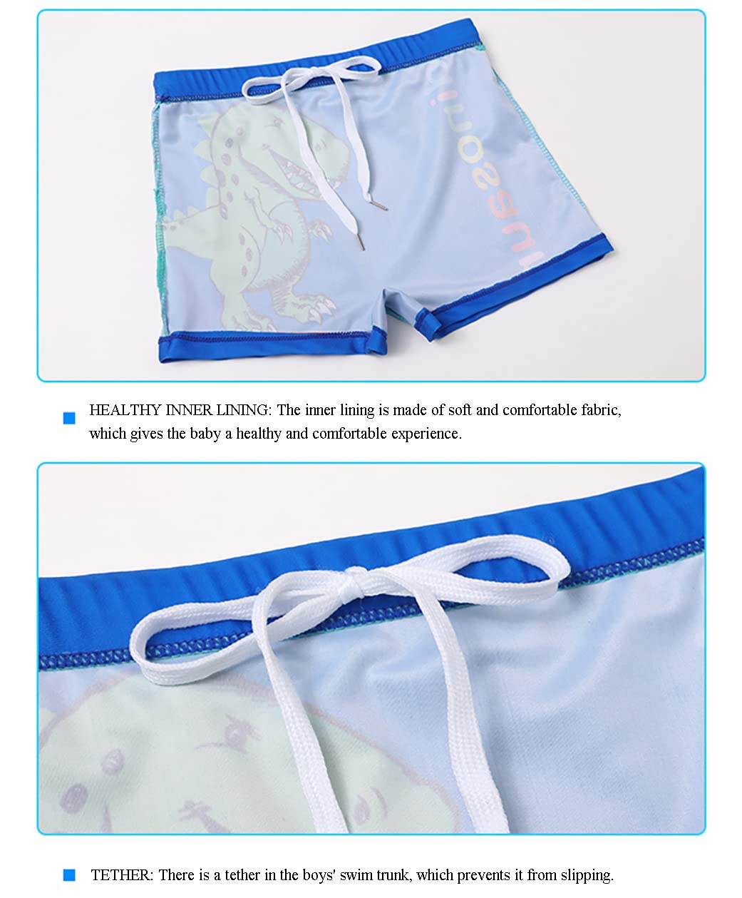 NautySaurs Pack of 2 Boys Swimming Shorts 5-13 Years Large Boys Swimwear Dinosaur Kids Swimming Trunks