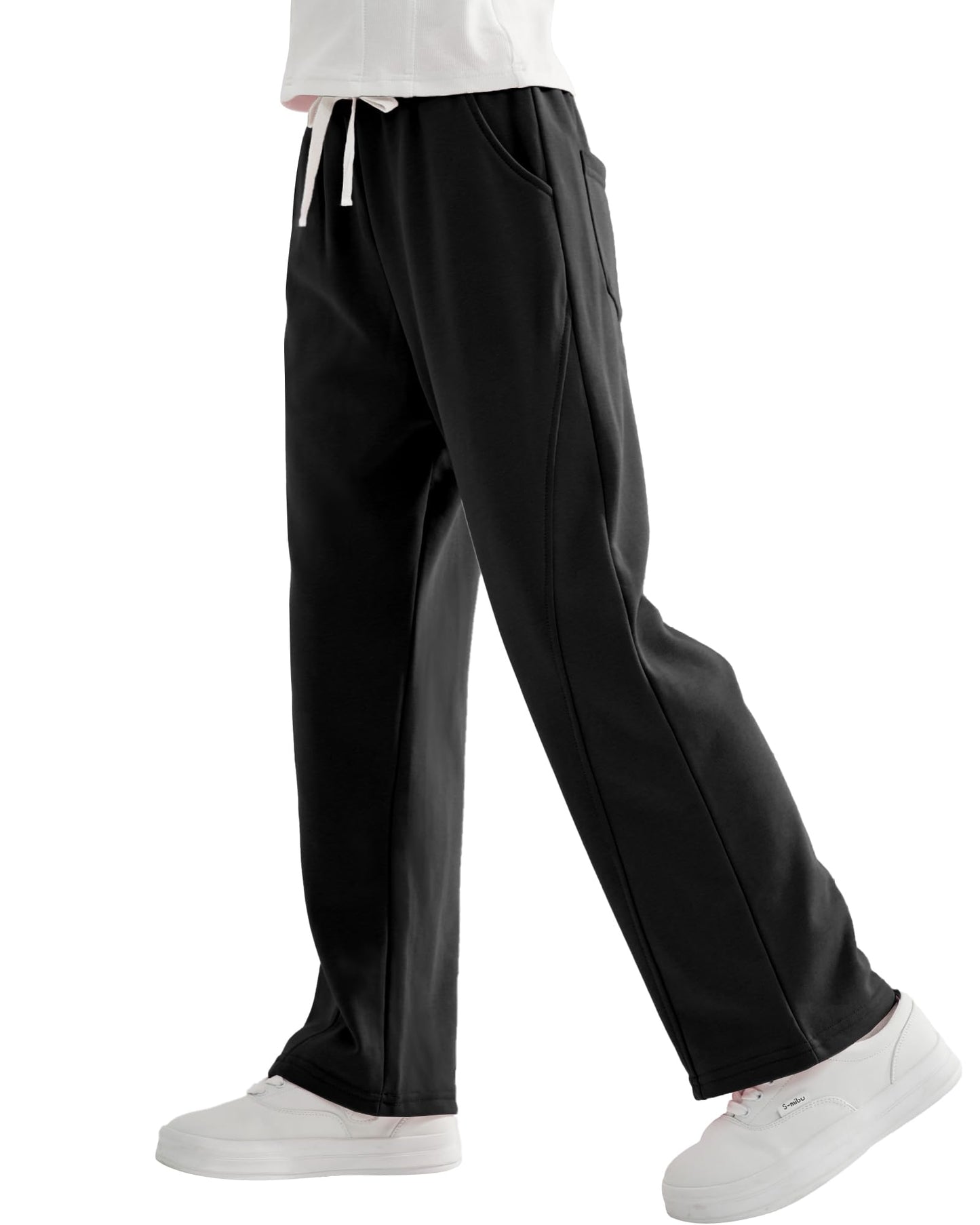 Rolanko Girls' Elastic Waistband Joggers, Loose Fit, Kids' Sports Sweatpants, Casual Comfort