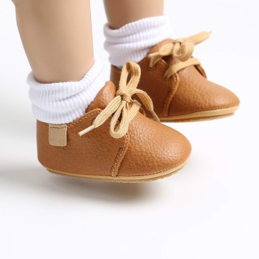 LACOFIA Baby Boy Girl First Walking Shoes Non-Slip Laces Crawling Shoes First Baby Shoes