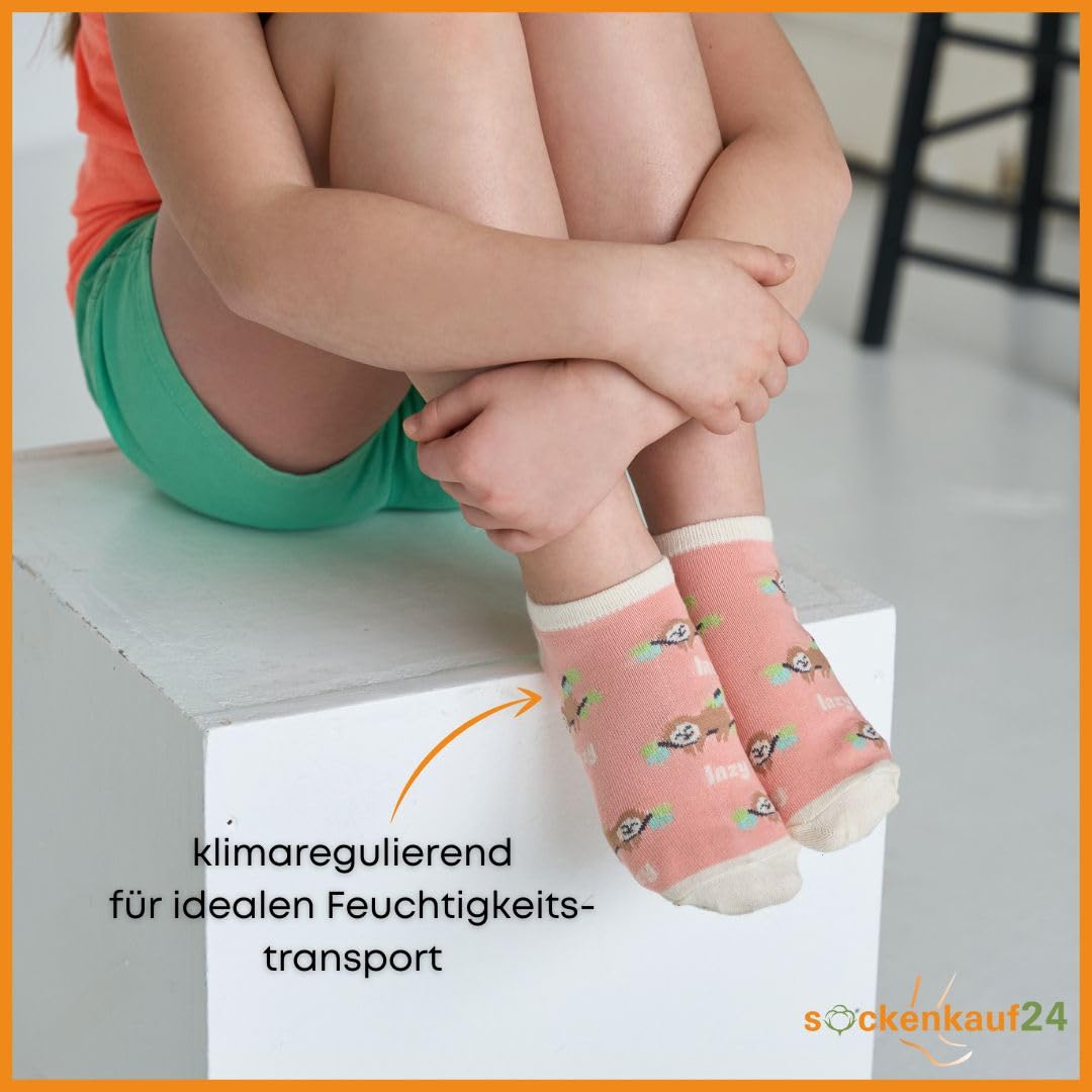 10 Paar Kinder Sneaker Socken Jungen & Mädchen Baumwolle Kindersocken