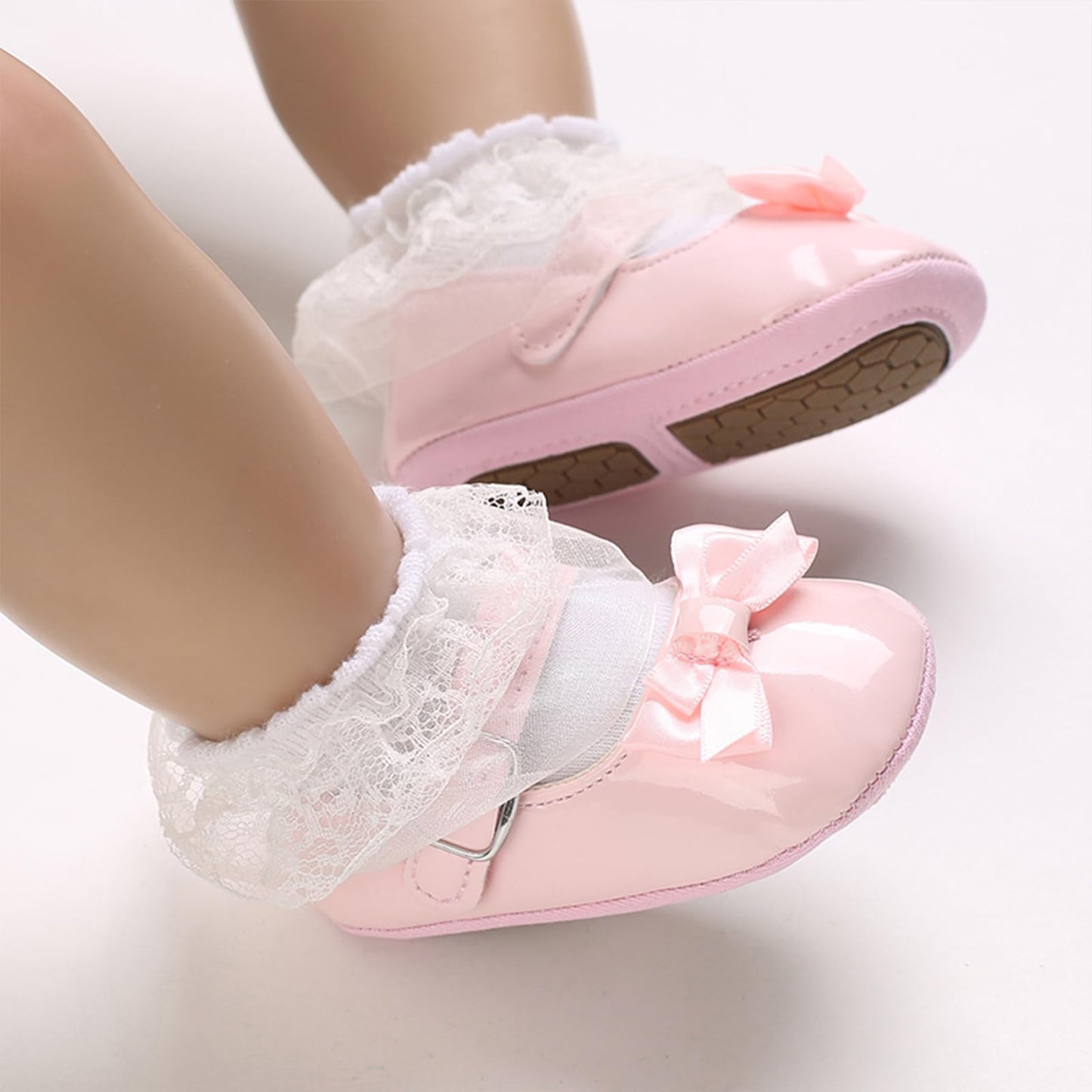 MASOCIO Baby Lauflernschuhe Krabbelschuhe Mädchen Kleinkind Rutschfesten Lederpuschen Babyschuhe 3-18 Monate