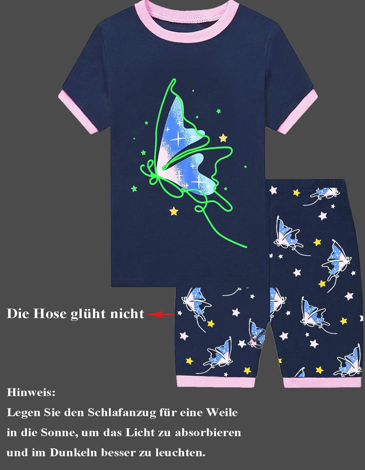 EULLA Mädchen Schlafanzug Kinder Kurz Einhorn Dino Katze Prinzessin Hase Pyjama Set Sommer Kleidung Zweiteiliger Nachtwäsche Baumwolle 92 98 104 110 116 122