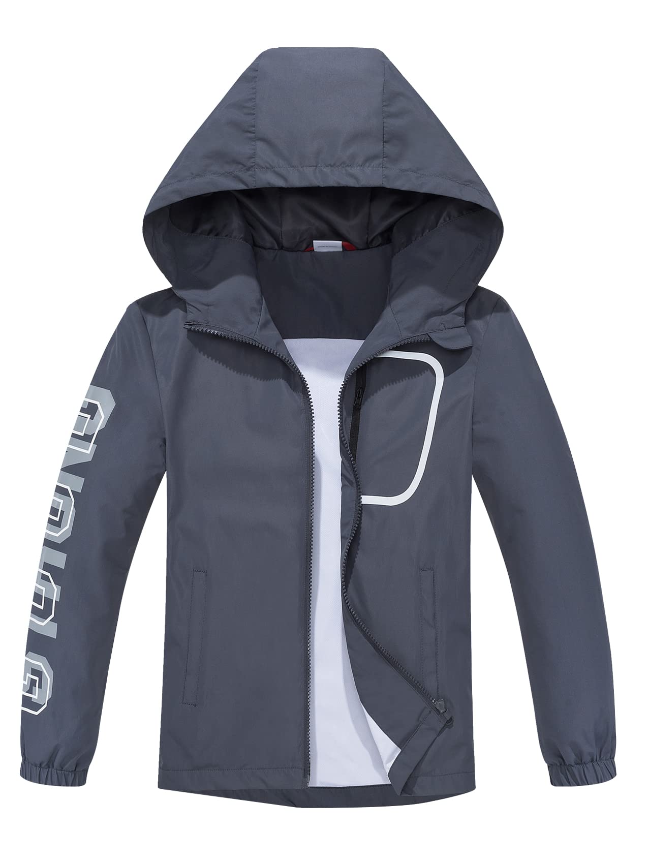 ALXHUTE Kinder Regenjacke Wassersäule Jungen Mädchen Übergangsjacke Funktionsjacke mit Kapuze