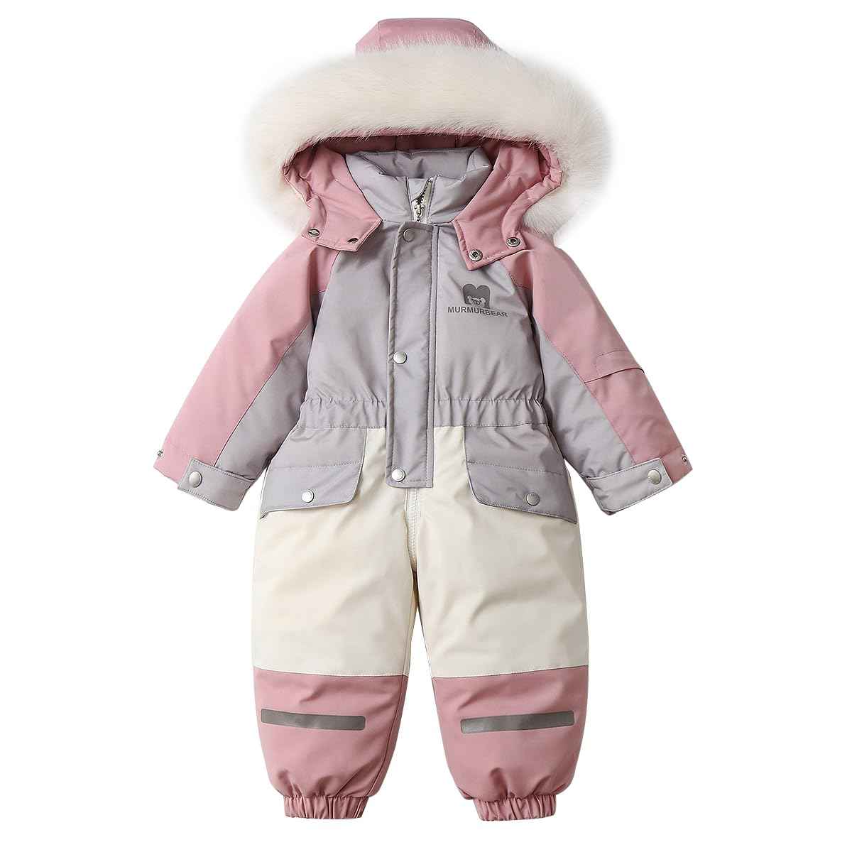 linboo Snowsuit Baby Romper Children Boys Jumpsuit Ski Suit Jumpsuit with Hood Girls One Piece Down Jacket Lined Winter Snow Overall