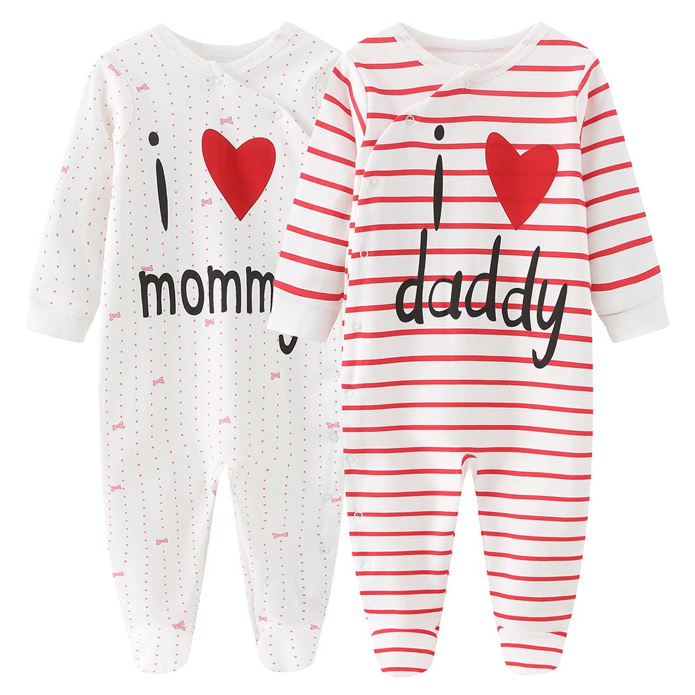 Chamie Baby Rompers Long Sleeve Cotton Rompers 0-3m/3-6m/6-9m/9-12m