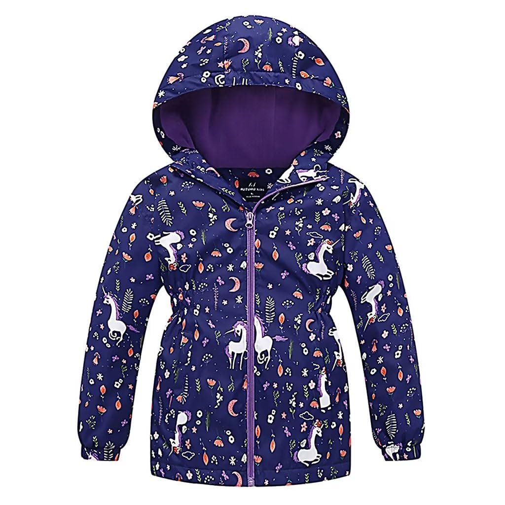 linboo softshell jacket girls' transitional jacket with hood, fleece-lined windbreaker, breathable rain jacket, waterproof outdoor jacket for children