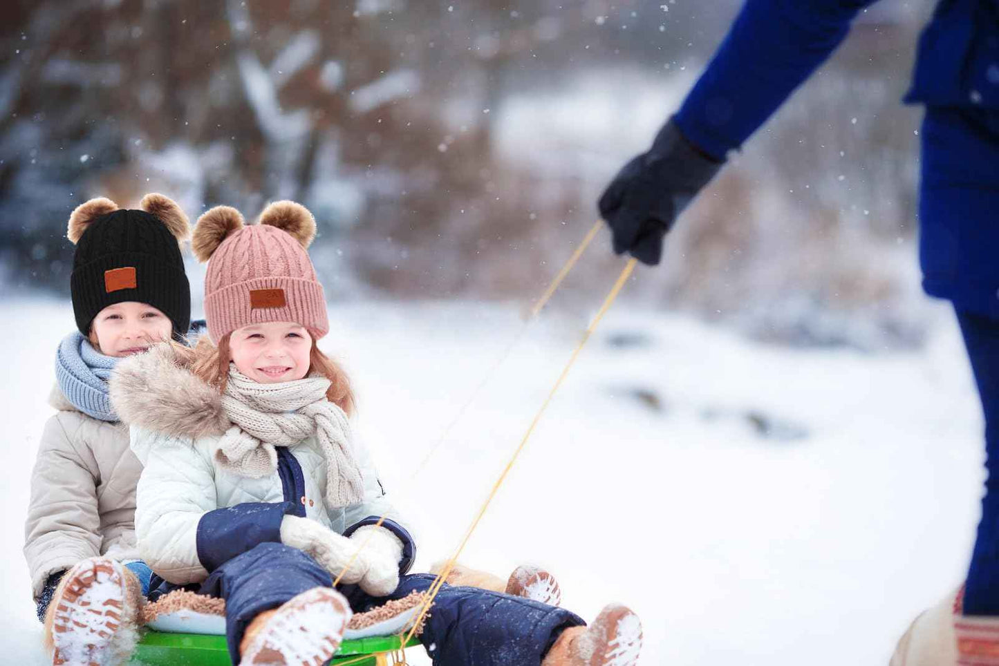 LINSOCLE 3-in-1 Children's Winter Hat Scarf Gloves Set, Knitted Hat Baby Hat Children's Hat Set, Boys Warm Winter Hat Beanie Hat Gloves Round Scarf Set for Children 2-6 Years