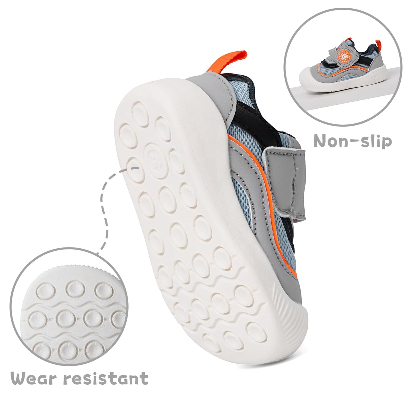 MASOCIO Lauflernschuhe Baby Schuhe Junge Mädchen Babyschuhe Weich Flach Gummi Anti-Rutsch