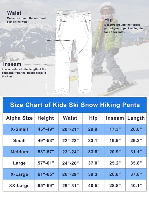 HFDWYJ Children's Softshell Trousers with Fleece Lining Waterproof Trousers Children's Outdoor Trousers Children's Ski Trousers Children's Hiking Trousers Children's Rain Trousers Sports Trousers Boys