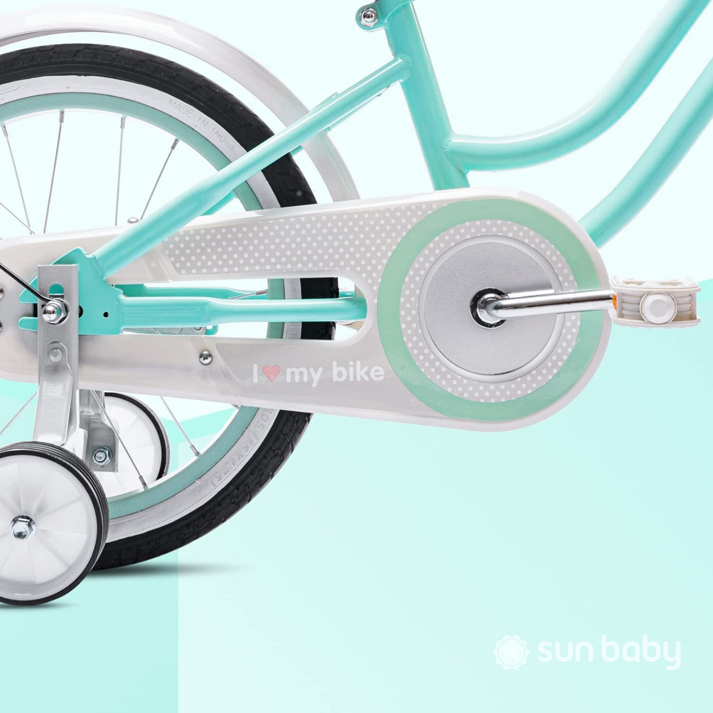 sun baby Mädchenfahrrad 12, 14 und 16 Zoll Radgröße Heart Bike zur Auswahl, mit Abnehmbarer Schubstange, Kinderfahrrad für Mädchen von 2 bis 6 Jahre